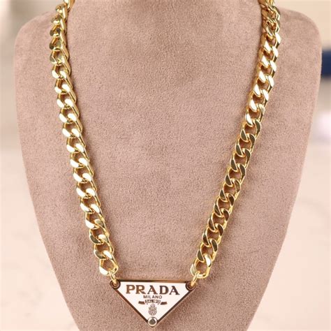 prada necklace triangle pendant|gold prada necklace dupe.